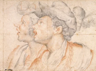Twee hoofden van jongeren, ca. 1590