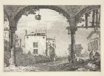 Het Portiek met de Lantaarn, uit de serie Vedute (Gezichten)