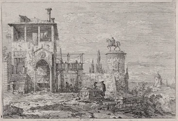 Het ruitermonument, uit de serie Vedute