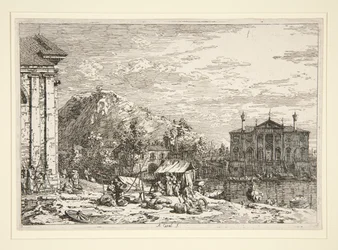 De markt in Dolo, uit de serie Vedute (Gezichten)