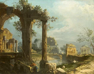 Canaletto - Een capriccio met ruïnes 1742-44