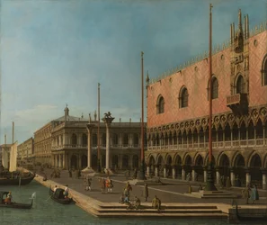 Canaletto - Capriccio Gezicht op de Molo en het Dogenpaleis 1744