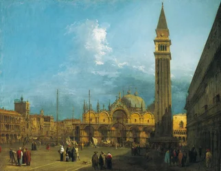 Canaletto - Piazza San Marco kijkend in oostelijke richting naar de Basiliek en de Campanile c.1723-4