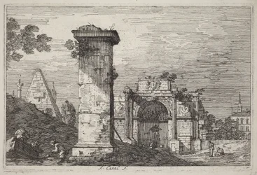 Landschap met ruïnes