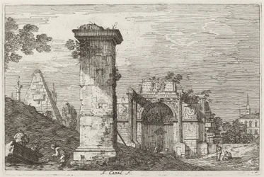 Landschap met Vernielde Monumenten [rechts], c. 1735-1746