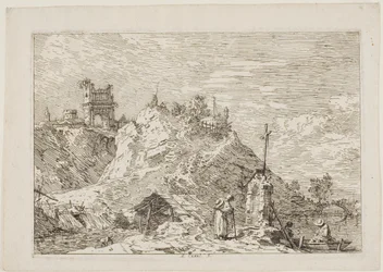 Landschap met de Pelgrim in Gebed, uit Vedute