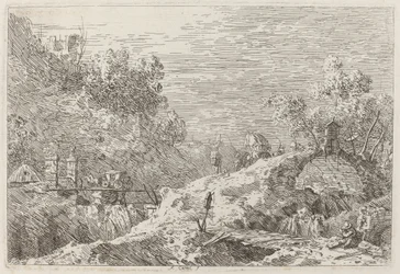 Berglandschap met vijf bruggen, ca. 1735-1746