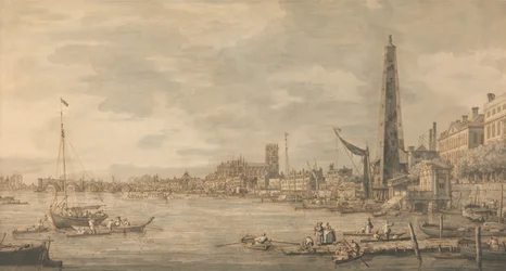 De stad Westminster vanaf de York Water Gate