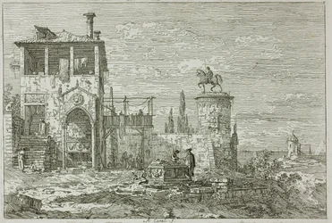 Het ruitermonument, uit Vedute