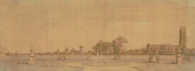 Warwick: De stad en het kasteel vanuit de Priory Gardens