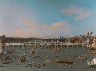 Westminster Bridge, met de Lord Mayor