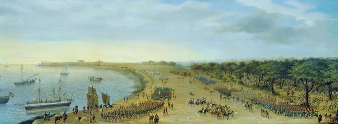 De Aankomst van het Geallieerde Leger in Itapiru, Paraguay