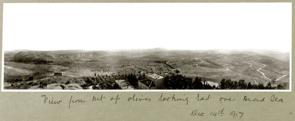 Uitzicht vanaf de Olijfberg naar het oosten over de Dode Zee, 14 december 1917