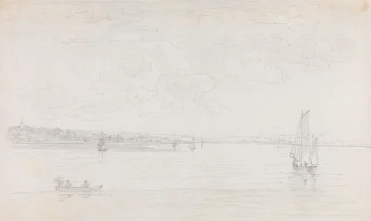 Schets van Cowes, Isle of Wight, vanaf de Solent