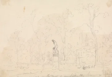 Standbeeld van Kaïn en Abel in het bos bij Leytonstone