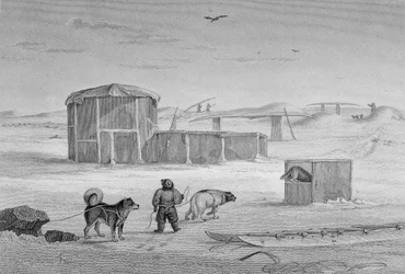 Eskimohuis, gebouwd van ijs, Igloolik, 1822, uit 