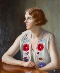 Portret van de schrijver en illustrator Marian Ada. Peart, ca. 1930