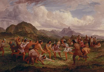 Balspel onder de Sioux-indianen, 1851