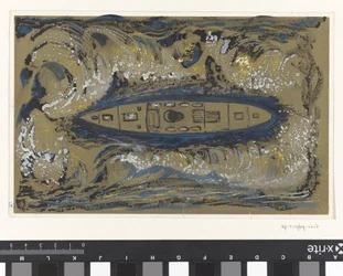 Ontwerp voor vignet van de Koninklijke Paketvaart Maatschappij