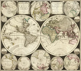 1696 wereldkaart door Carolus Allard