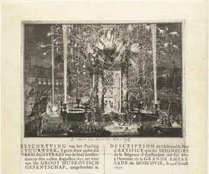 Vuurwerk ter viering van de aankomst van de ambassade van Moskou in Amsterdam 1697, 1697