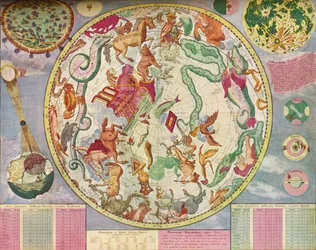 Sterrenkaart voor het zuidelijk halfrond, einde van het jaar 1700, ca. 1700, 1936