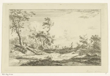 Jager in een landschap