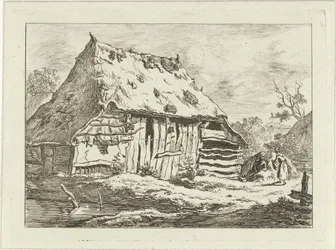Paar bij een boerenschuur Landschappen (1-6) (serie)