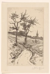 Duinlandschap met kerktoren van Katwijk