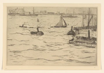 Gezicht op de Maas te Rotterdam