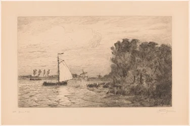 Gezicht op de Vecht bij Weesp