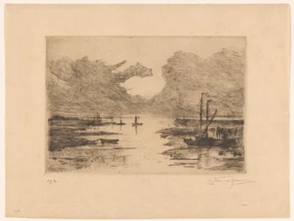 Haven van Bergen op Zoom bij laag water
