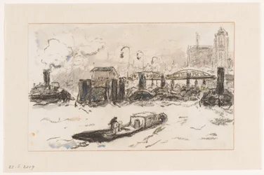 Gezicht in de haven van Hamburg