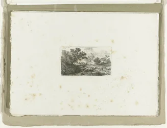 Landschap met brug over beek