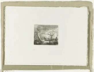 Man met schepnet in onweer