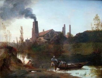 Duits: "Walzwerk Neustadt-Eberswalde" of "De walserij bij Eberswalde" De walserij van Neustadt-Eberswalde