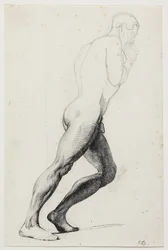 Studie voor Samsons been voor het museum schilderij "Samson bij de Filistijnen"