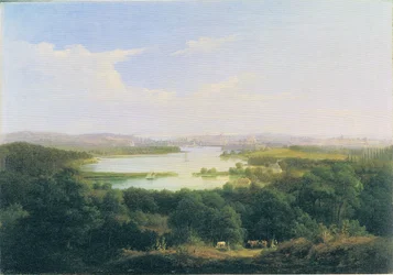 uitzicht vanaf de Kirchberg (kerkheuvel) bij Nedlitz