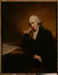 Portret van James Watt, Schotse uitvinder, werktuigbouwkundig ingenieur en scheikundige