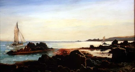 Kustlandschap met Zeilboten