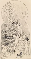 Engelen, de kerstboom schoonmaken