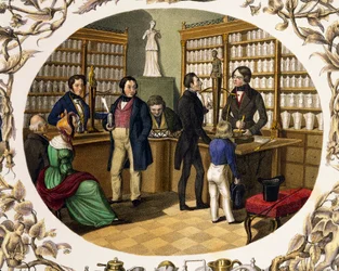 Interieur van een Oostenrijkse apotheek