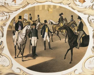 Oostenrijk, Wenen, Rijschool door Carl Kunz en Johann Geiger, kleurenlithografie