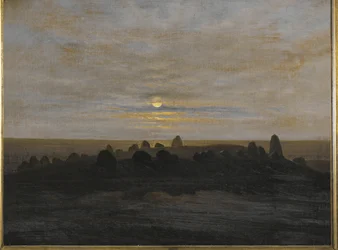 Stenen dijk op het eiland Ruegen, Duitsland (olieverf op doek)