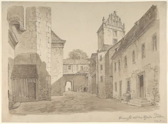 Uitzicht op de binnenplaats van het kasteel in Döben