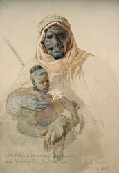 Bachist, een Howazeen Bedawee en Mabzookh, zijn kleine zoon, 1859