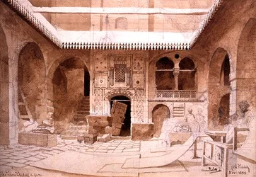 De Chan Chaleel Tapijtenbazaar in Caïro, 1858