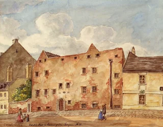 Het oude huis in de Groene Thorgasse nr. 80 in Wenen Rossau