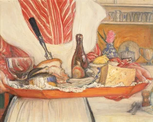 Dienstmeisje met ontbijtblad (detail)