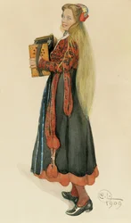 Lisbeth speelt accordeon, 1909